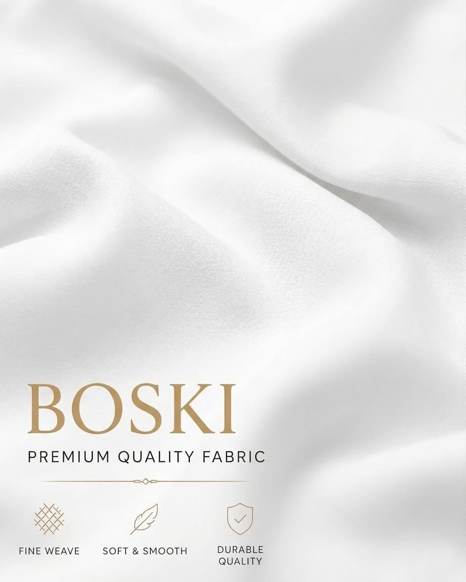 Premium Off White Boski Unstitched Suit for Men