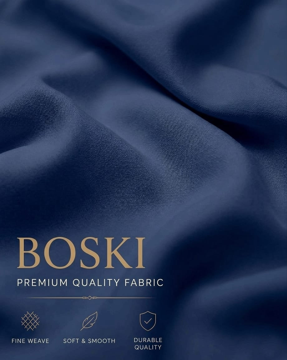 Premium Navy Blue Boski Unstitched Suit for Men