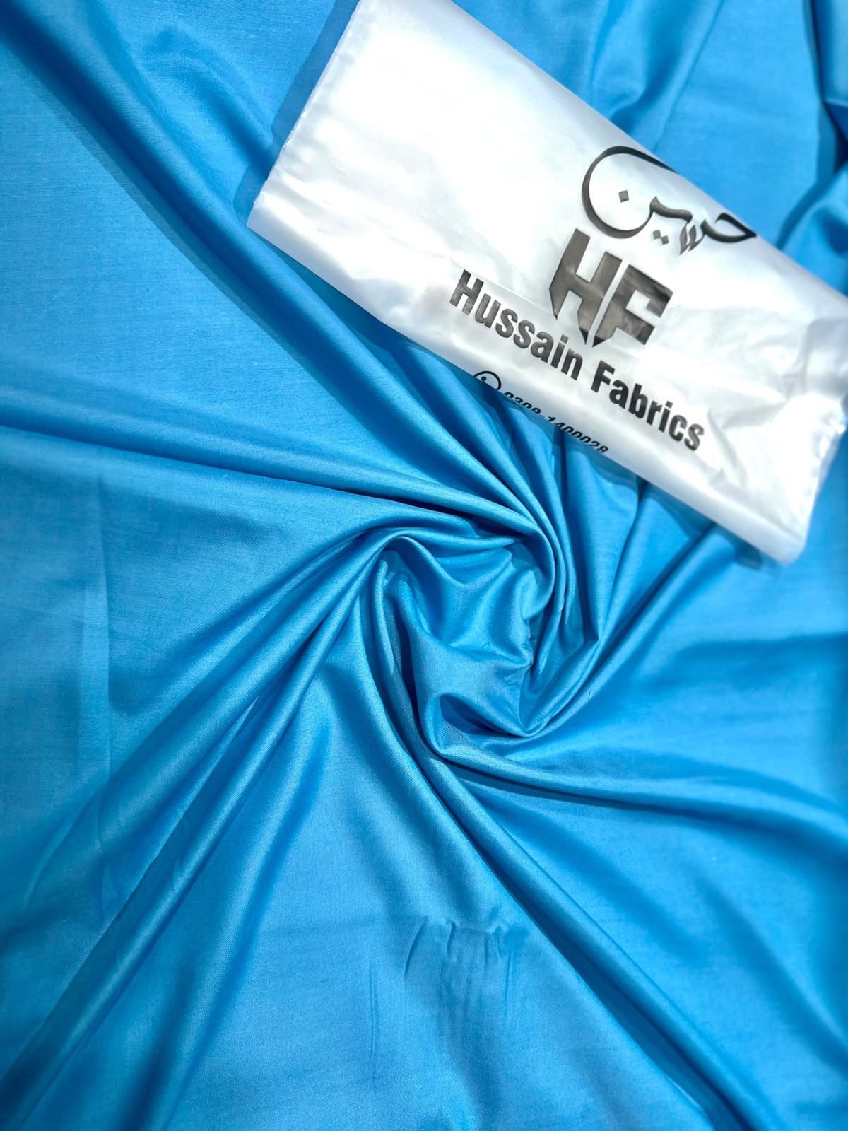 Hussain Fabrics Premium Italian Boski – Mediterranean Blue Unstitched Suit for Men