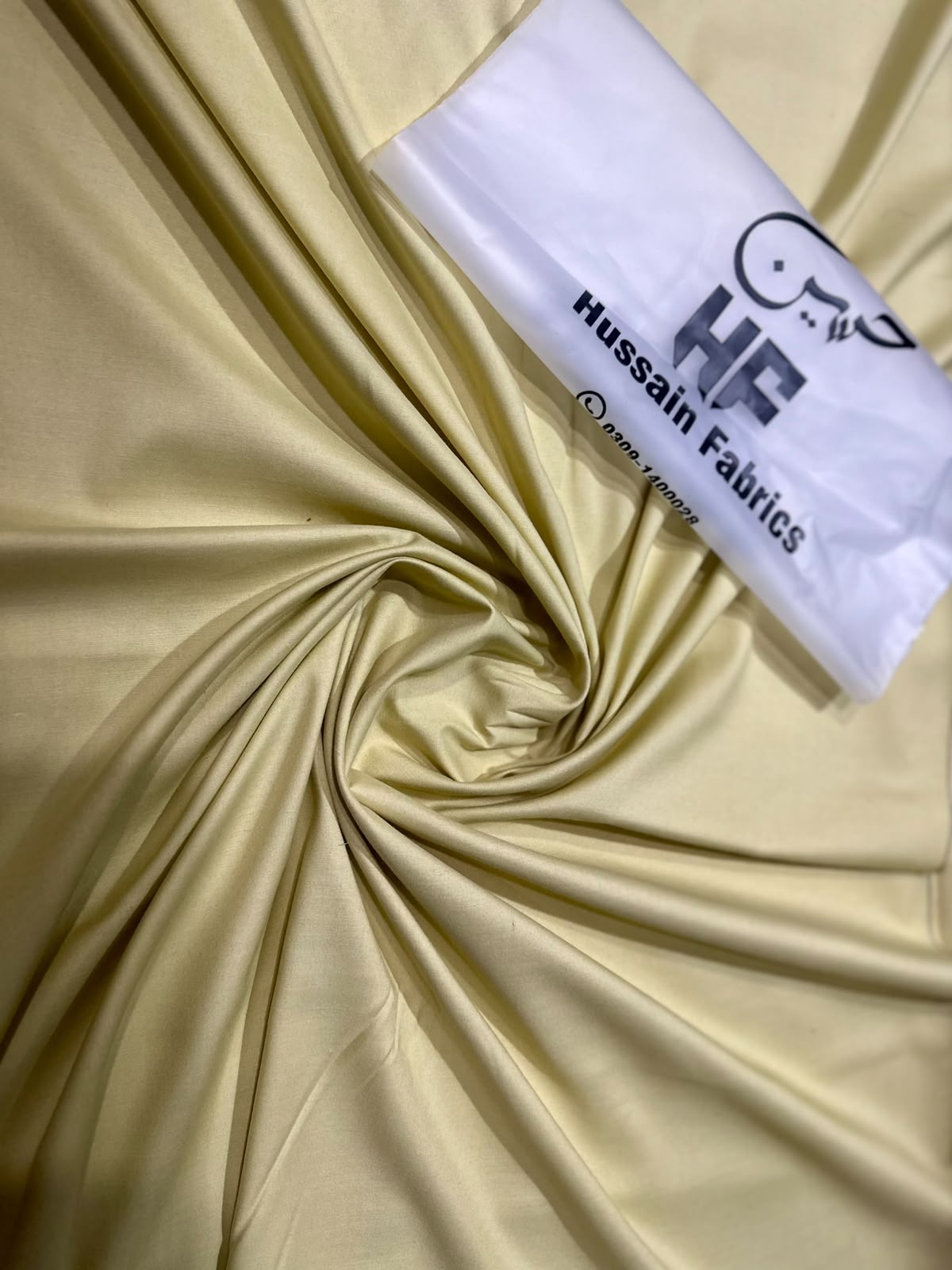 Hussain Fabrics Premium Italian Boski – Vanilla Cream Unstitched Suit for Men