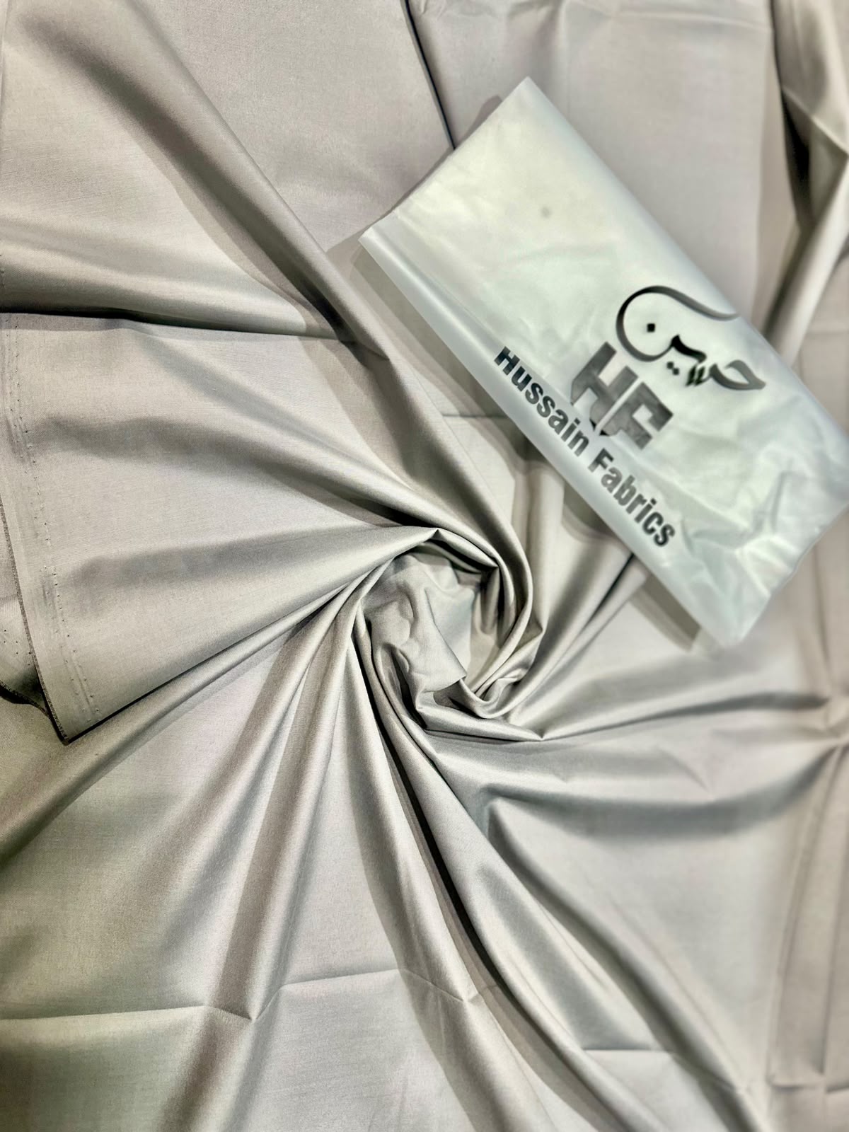 Hussain Fabrics Premium Italian Boski – Platinum Mist Unstitched Suit for Men